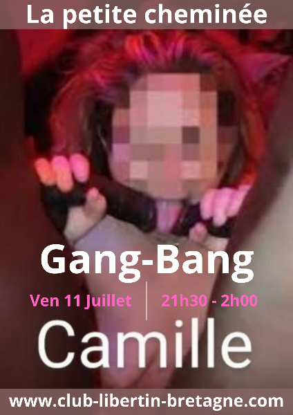 Camille de retour pour un gang bang au club libertin la petite cheminée à proximité de Rennes